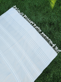 Turkish Beach/Bath Towels-Easy Carry Quick Dry Throw - Light Gray