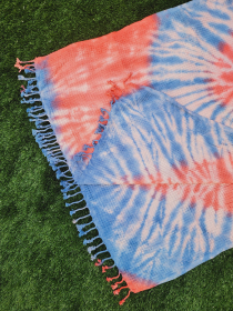 Waffle Towel, Easy carry Quick Dry - Navy Coral Tie Dye
