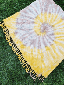 Waffle Towel,Throw Lightweight Quick Dry - Yellow Tabacco Ti