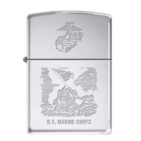 Zippo Marines Brush Chrome