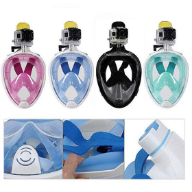 Full Face Snorkel Mask with Optional HD 1080P Action Sports Camera (Option: Mask W/Camera)