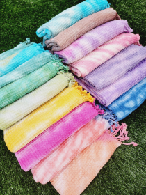 25 WAFFLE Towel / Blanket set, Assorted Waffle Throw Bundle (Style: 15)