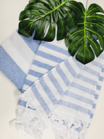 Onesided Terry Towel - Personalized beach or Bath towel (Style: Blue)