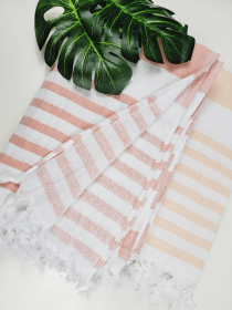 Onesided Terry Towel - Personalized beach or Bath towel (Style: Orange)