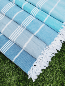 Turkish Throw Towel Sand Proof Thin Turkish Towel,Throw70x40 (Style: BLUE WATER)