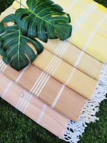 Turkish Towel, Easy carry Quick Dry Towel, Large Throw (Style: LIGHT ORANGE)
