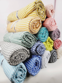 Beach Towel Sand Free-Diamond Jacquard Turkish Towel 38X67 (Style: Green)