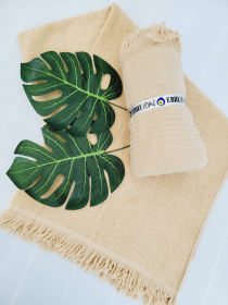 One sided Terry Towel - 100% Cotton Towel Beige Towel (Style: BEIGE)