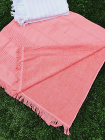 One sided Terry Towel-Multi purpose Bath towel / Beach Towel (Style: YELLOW)