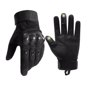 Tactical Military Airsoft Gloves for Outdoor Sports, Paintball, and Motorcycling with Touchscreen Fingertip Capability (Color: Black, size: medium)