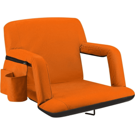 Alpcour Reclining Stadium Seat with Armrests (Color: Orange)
