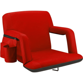 Alpcour Reclining Stadium Seat with Armrests (Color: Red)
