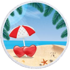 TwoRomantic Beach Towel (size: Round)