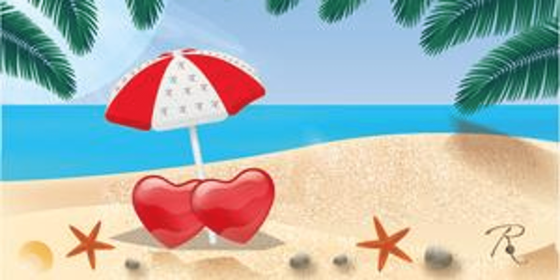 TwoRomantic Beach Towel (size: Rectangle)